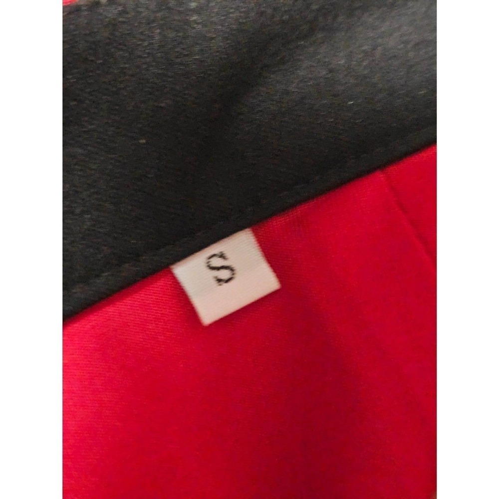 NWT Hego Red Colorblock Cutout Mesh Panel V Neck Strappy Bandage Bodycon Dress S - Picture 6 of 6